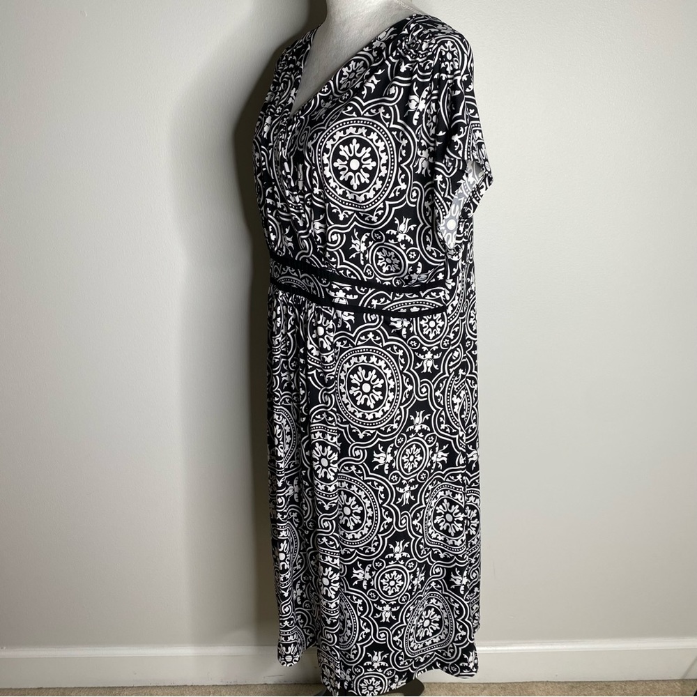 PerSeption Woman black and white stretchy dress size 1X - Picture 3 of 6